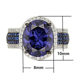 925 BLUE SAPPHIRE 3CT  BRIDAL RING SIZE 10